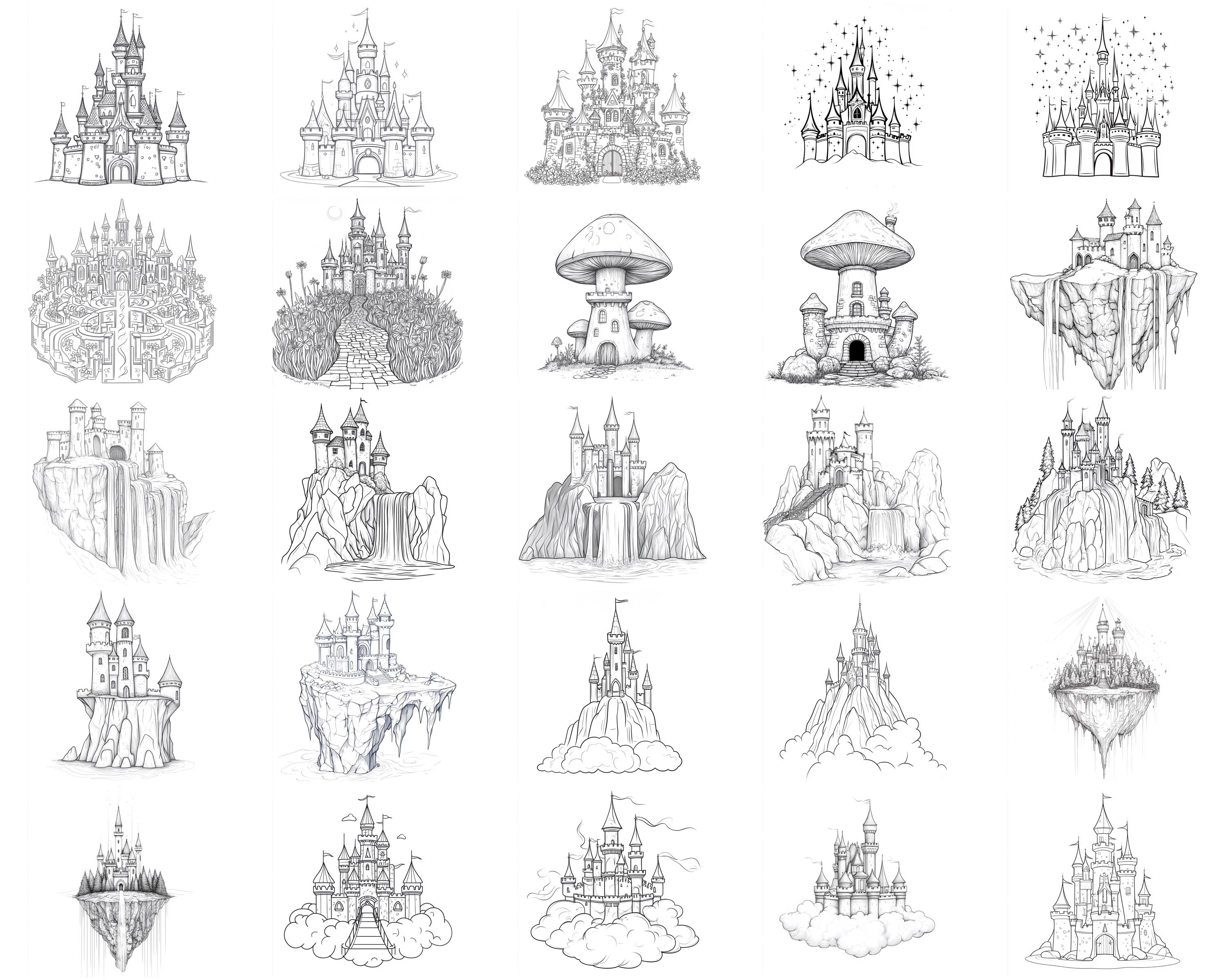 100+ Fairy Castle Procreate Stamps | Procreate Brushes | Instant ...