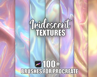 Pinceaux Procreate à texture irisée : ensemble de motifs transparents (téléchargement instantané)