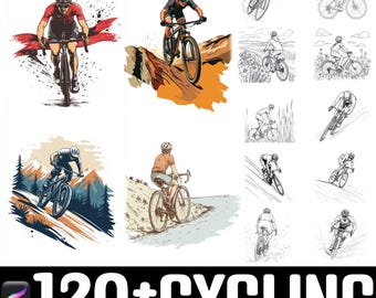 Más de 120 sellos y pinceles de ciclismo para Procreate y descargas digitales instantáneas