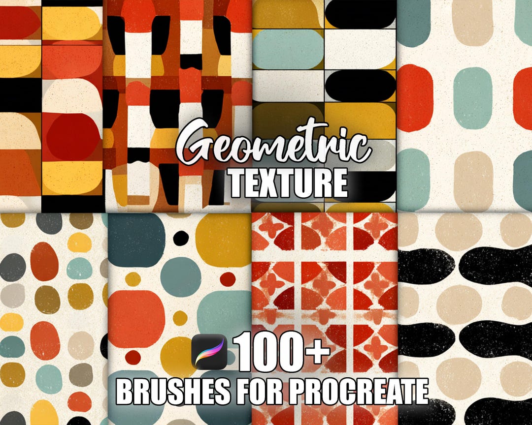 100+ Geometric Texture Procreate Pattern Brushes | Seamless Textures ...