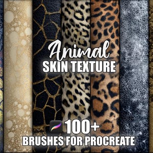 Animal Skin Texture Procreate Brushes: 100+ Seamless Patterns (Instant Download)