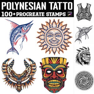 100+ Polynesian Tattoo Procreate Stamps | Procreate Brushes | Instant Digital Download