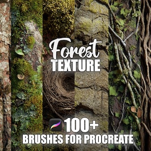 Forest Texture Procreate Brushes: 100+ Seamless Woodland Patterns (Digital Download)