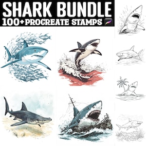 100+ Shark Procreate Stamps | Procreate Brushes | Instant Digital Download