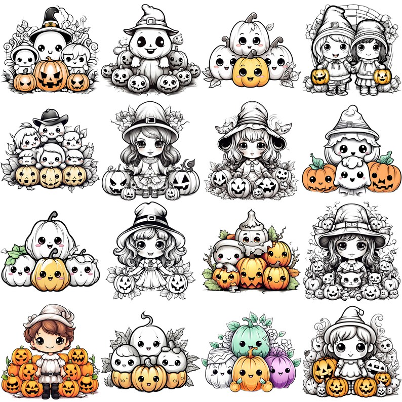 100+ Procreate Kawaii Halloween Stamps | Halloween Guides | Instant ...