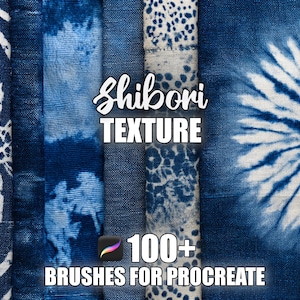Shibori Texture Procreate Brushes: 100+ Seamless Patterns (Digital Download)