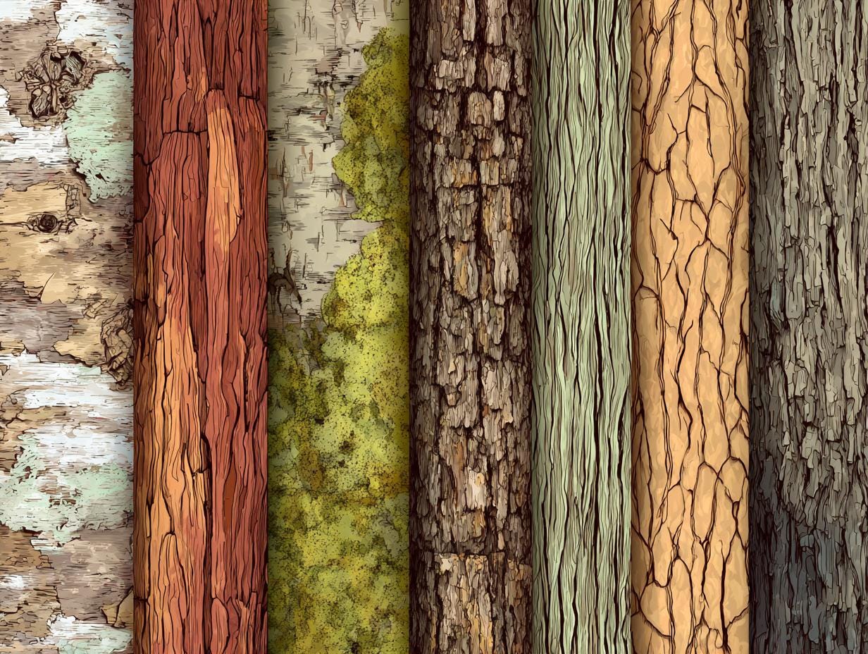 Forrest Testures Forest Texture Procreate Brushes: 100+ Seamless Woodland Patterns ...