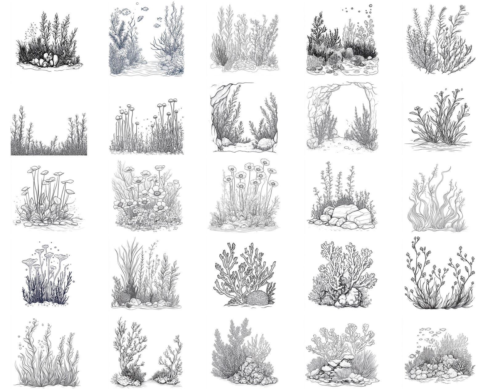 100+ Underwater Plants Procreate Stamps | Procreate Brushes | Instant ...