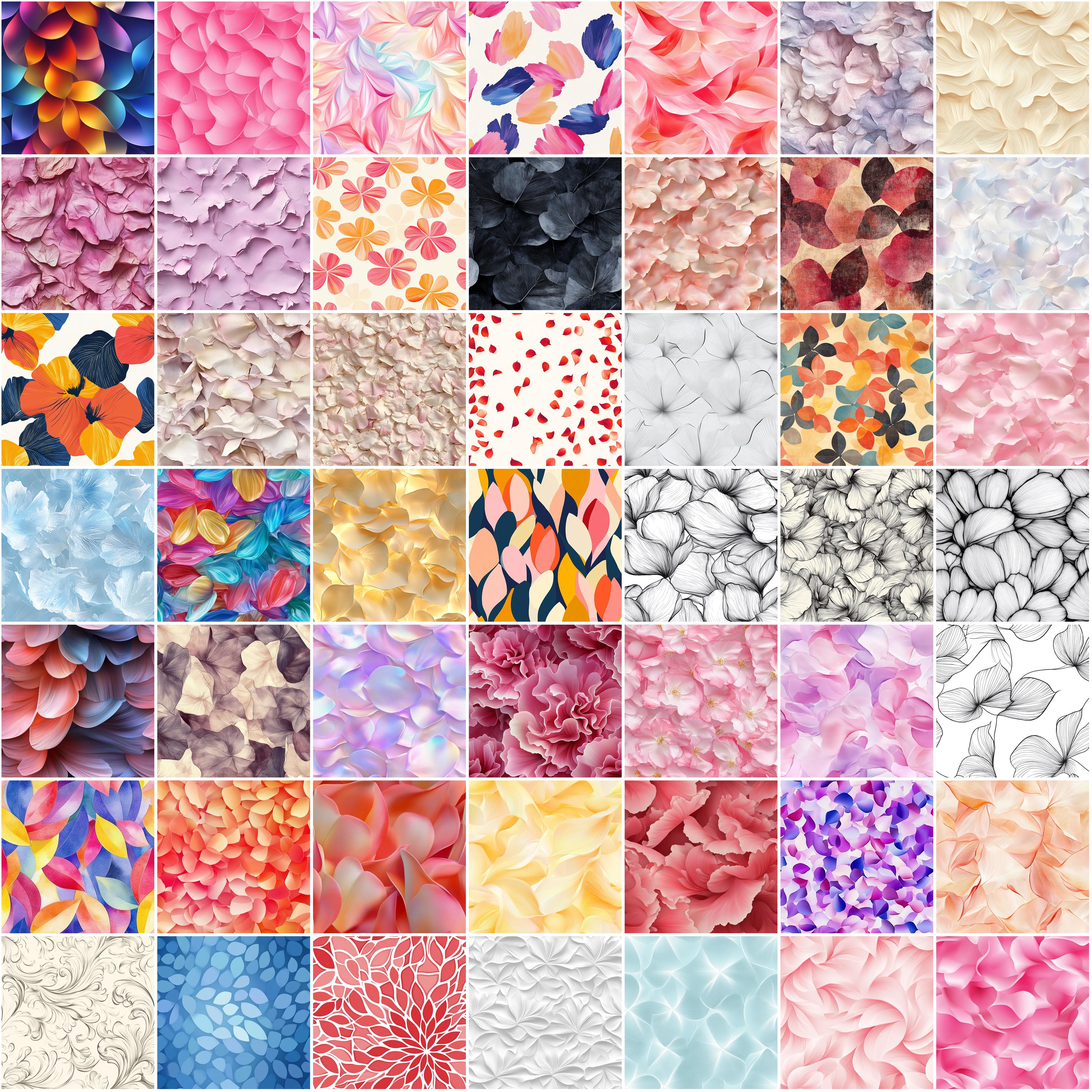 Petal Texture Procreate Brushes: 100+ Seamless Floral Patterns (instant ...