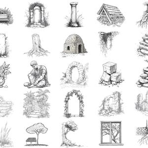 100+ Overgrown Ruins Procreate Stamps | Procreate Brushes | Instant ...