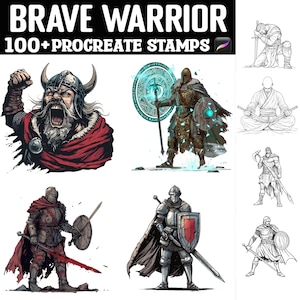 100+ Brave Warrior Procreate Stamps | Procreate Brushes | Instant Digital Download