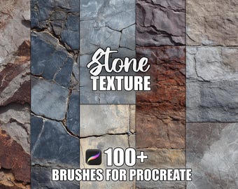 Stone Texture Procreate Brushes: Seamless Patterns (Digital Download)