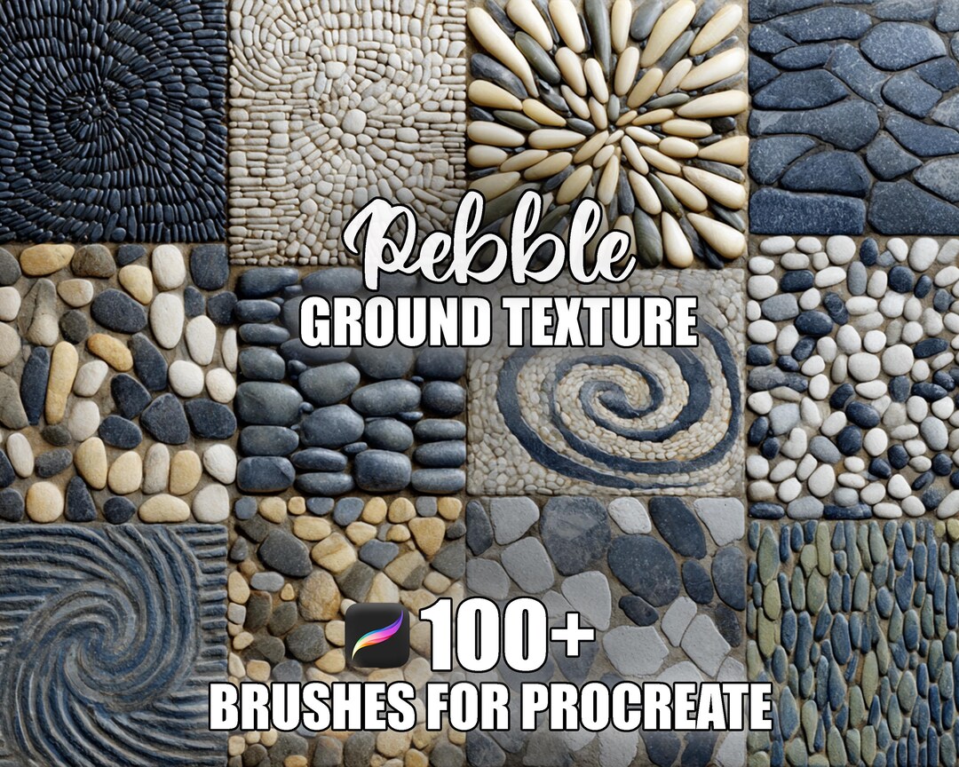 Pebble Ground Texture Procreate Brushes: Seamless Terrain Patterns ...