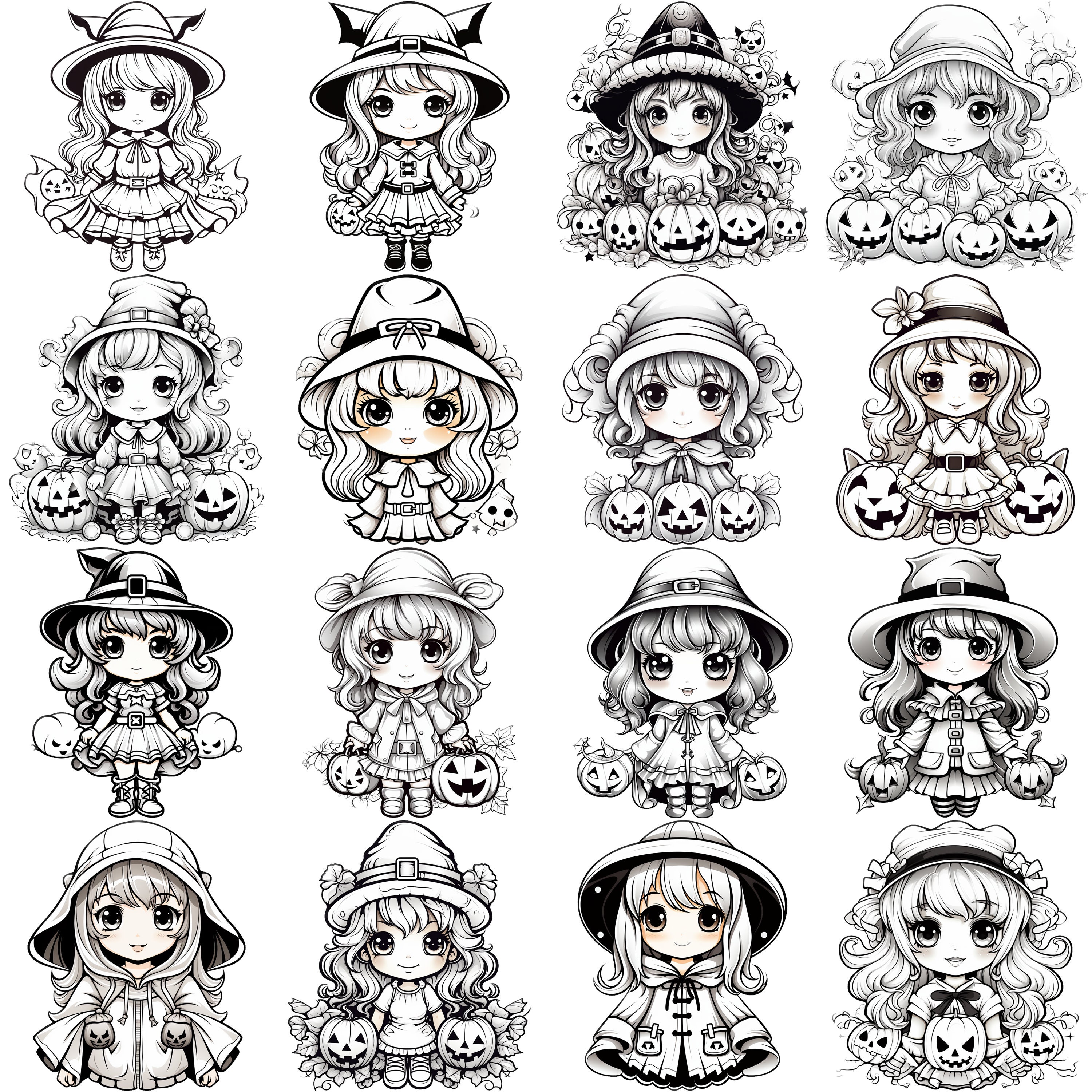 100+ Procreate Kawaii Halloween Stamps | Halloween Guides | Instant ...