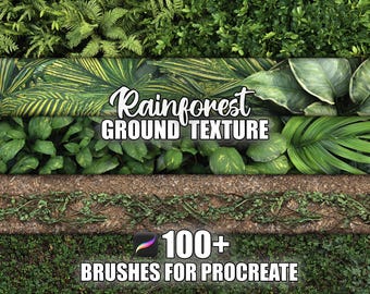 Pinceles de textura de selva tropical para Procreate: Patrones de suelo sin costuras (Descarga instantánea)