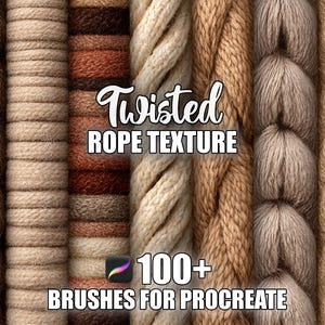 Verdrehte Seil Textur Procreate Pinsel: Nahtlose Muster (Instant Download)