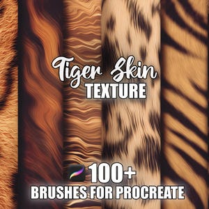 Tiger Skin Texture Procreate Brushes: Seamless Animal Print (Digital Download)