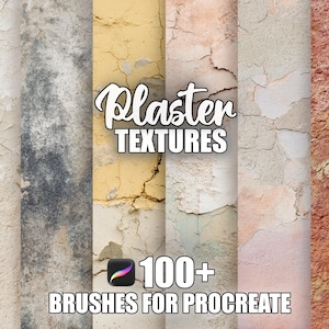 Plaster Texture Procreate Brushes: 100+ Seamless Patterns (Instant Download)