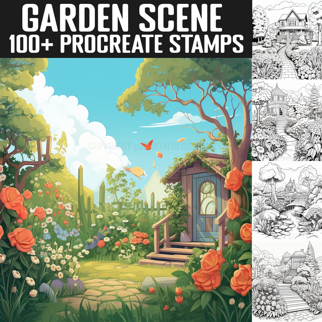 100+ Garden Procreate Stamps | Garden Guides | Instant Digital Download ...