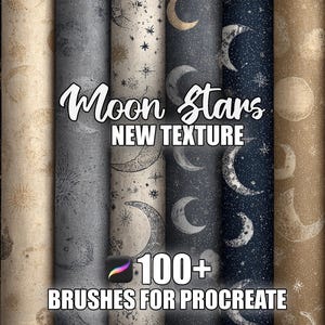 Moon and Stars Procreate Brushes: 100+ Seamless Celestial Patterns (Instant Download)