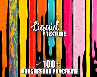 Liquid Texture Procreate Brushes: 100+ Seamless Fluid Patterns (Instant Download)
