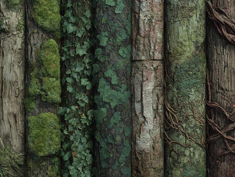 Trunk Color/texture Tree Bark Texture Procreate Brushes: 100+ Seamless Patterns (instant ...