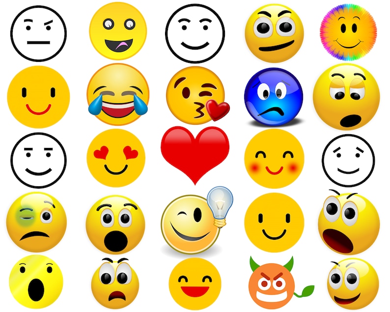 Emoji Clipart Bundle Emoji Clip Art Emoji Llustrations - Etsy