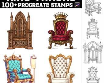100+ King Throne Procreate Stamps | Procreate Brushes | Instant Digital Download