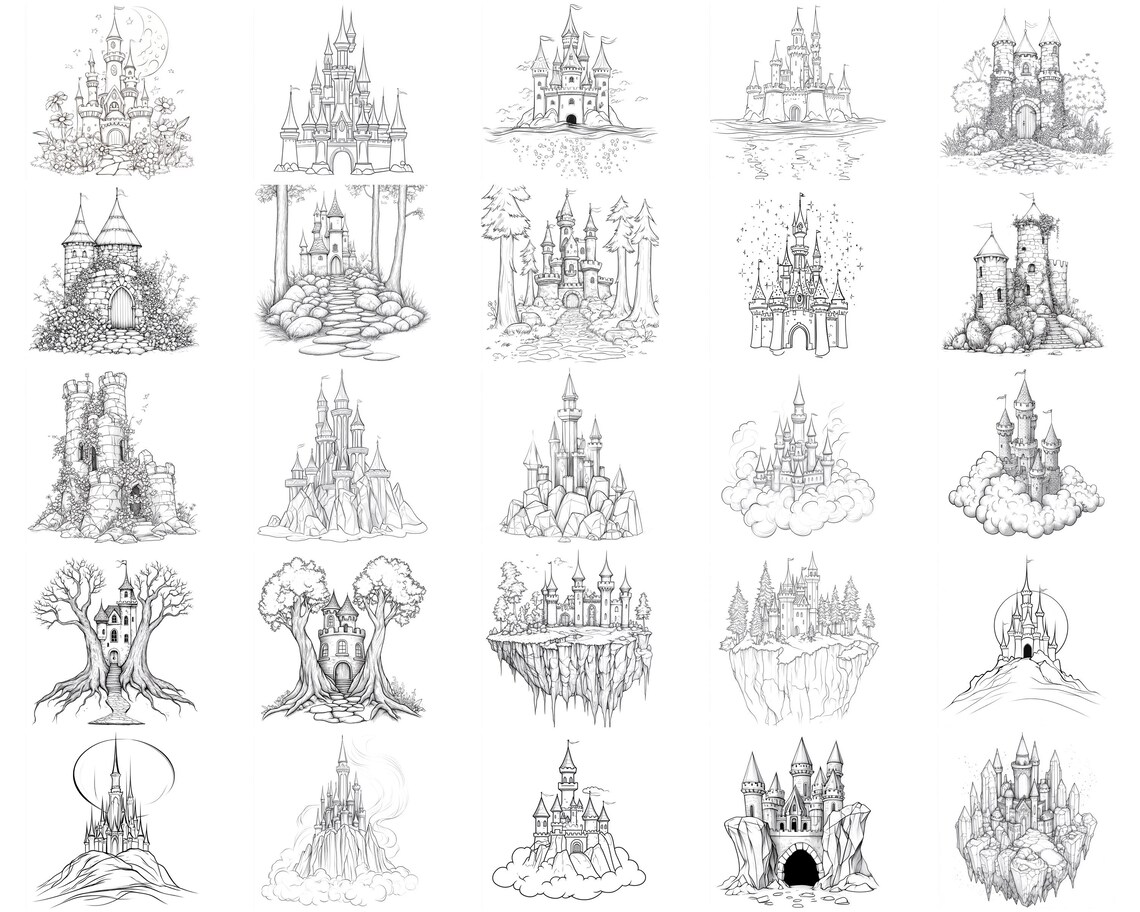 100+ Fairy Castle Procreate Stamps | Procreate Brushes | Instant ...