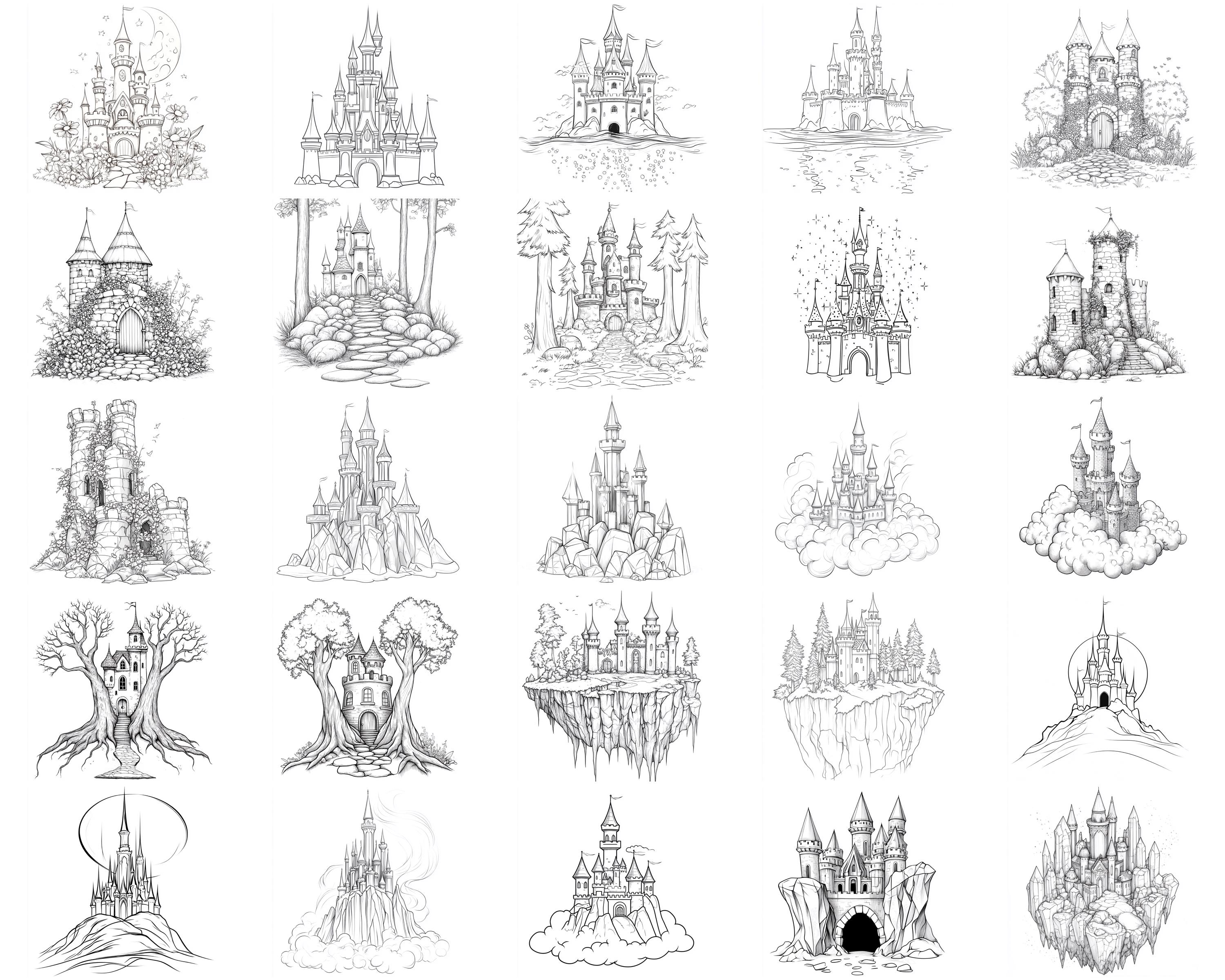 100+ Fairy Castle Procreate Stamps | Procreate Brushes | Instant ...