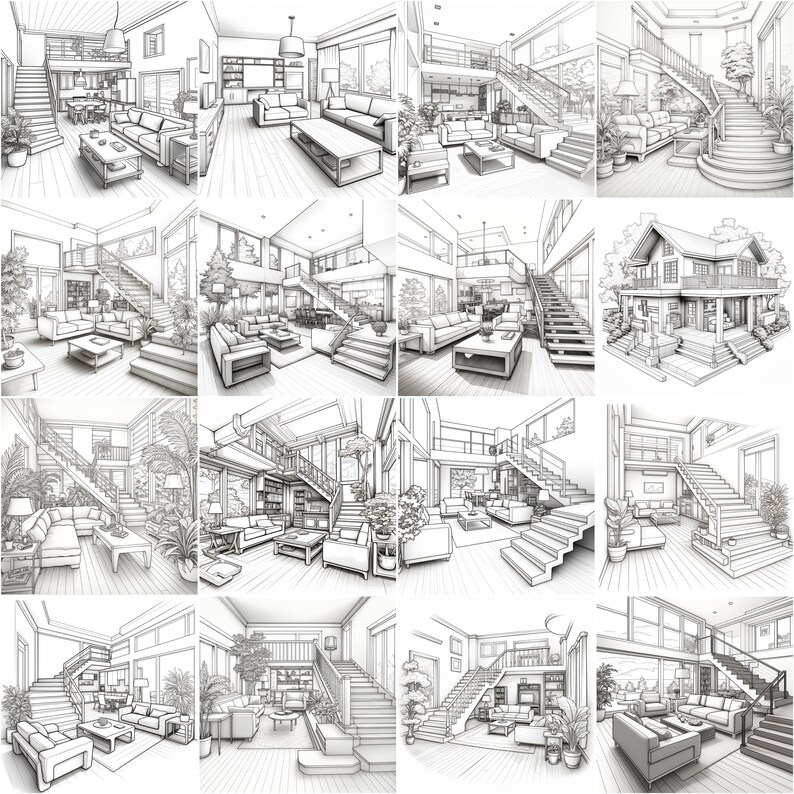 100+ Procreate Home Interior Stamps | Interior Art Guides | Instant ...