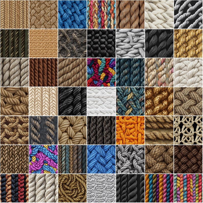 Rope Fiber Texture Procreate Brushes: 100+ Seamless Patterns (instant ...