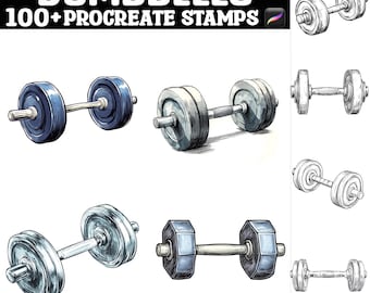 100+ Dumbbells Procreate Stamps | Procreate Brushes | Instant Digital Download