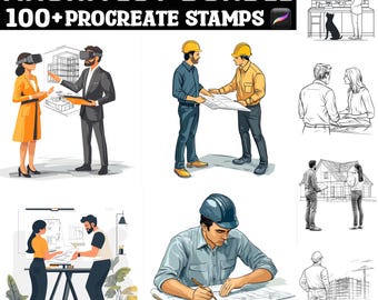 100+ Architect Procreate Stamps | Procreate Brushes | Instant Digital Download