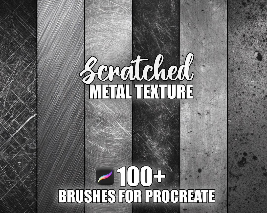 Scratched Metal Texture Procreate Brushes: Seamless Industrial Patterns ...
