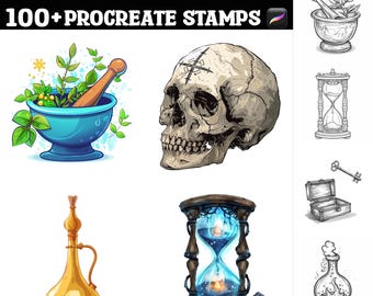 100+ alchemist-laboratorium postzegels | Voortplantingsborstels | Directe digitale download