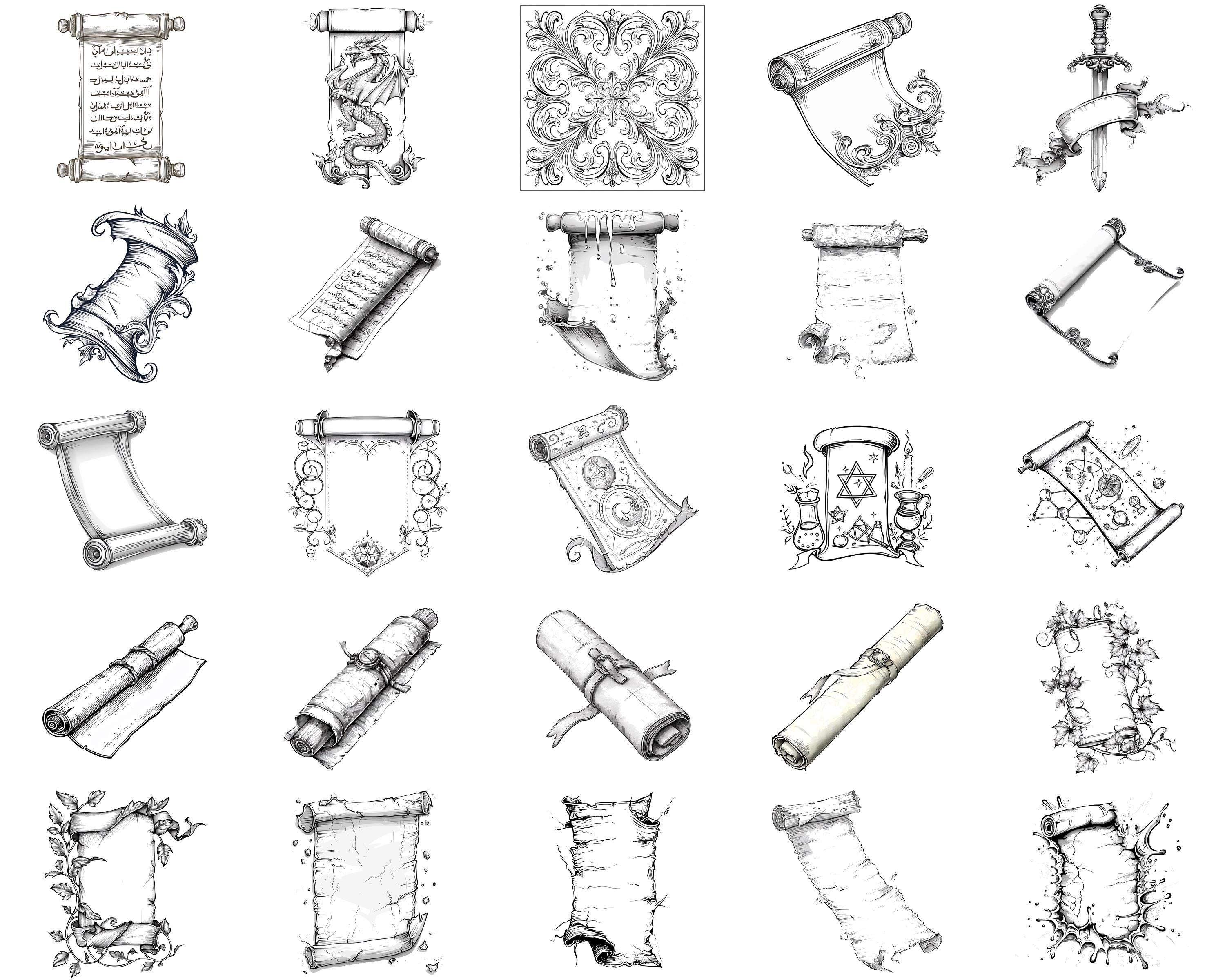 100+ Ancient Scrolls Procreate Stamps | Procreate Brushes | Instant ...