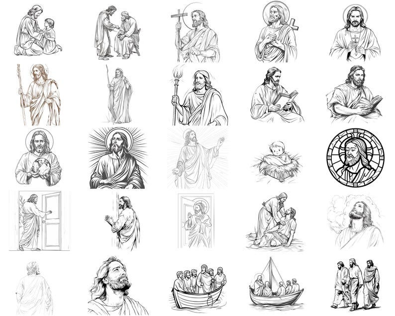 100+ Jesus Christ Procreate Stamps Bundle | Procreate Brushes | Instant ...