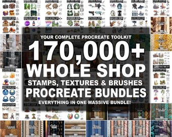 Plus de 170 000 pinceaux et tampons Procreate : kit d'artiste complet (téléchargement instantané)