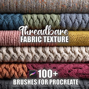 Brosses Procreate à texture de tissu élimé : plus de 100 modèles sans couture (téléchargement numérique)