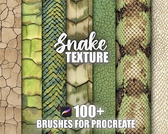 Snake Texture Procreate Brushes: Seamless Reptile Patterns (Instant Download)