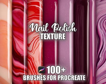Pinceles de Procreate para texturas de esmalte de uñas: Efectos glamurosos sin costuras (Descarga instantánea)