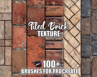 Brick Texture Procreate Brushes: 100+ Seamless Tile Patterns (Instant Download)