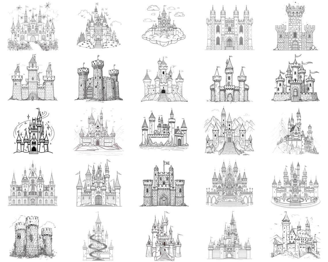 100+ Castle Procreate Stamps | Procreate Brushes | Instant Digital ...