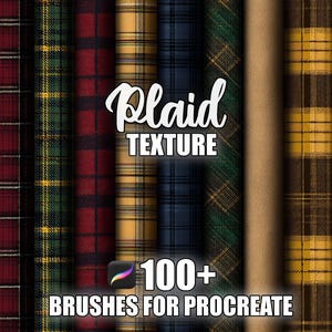 Plaid Texture Procreate Brushes: Seamless Tartan Patterns (Digital Download)