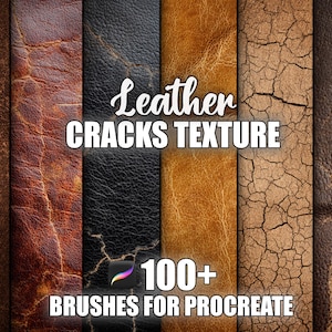 100+ Leather Cracks Texture Procreate Pattern Brushes | Seamless Textures Procreate Brushes | Instant Download