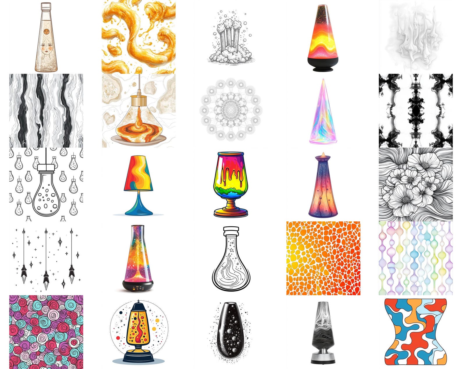 100+ Lava Lamp Pattern Procreate Stamps | Procreate Brushes | Instant ...