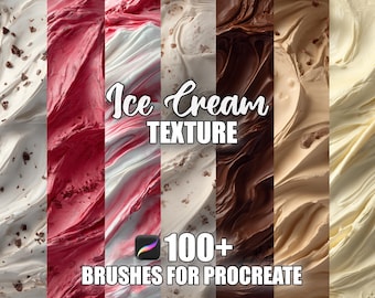 Pinceles de textura de helado para Procreate: Más de 100 patrones sin costuras (descarga instantánea)