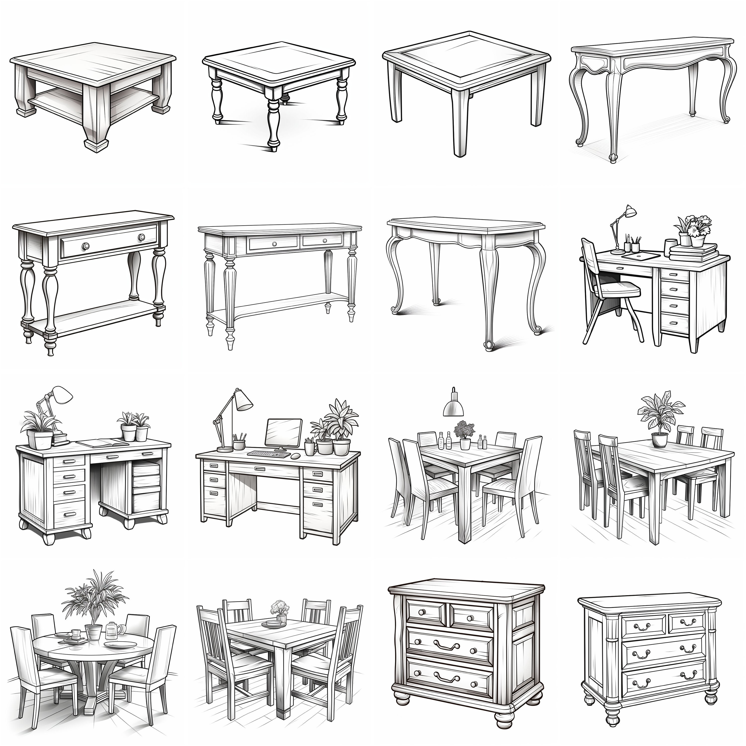 100+ Furniture Procreate Stamps | Furniture Guides | Instant Digital ...