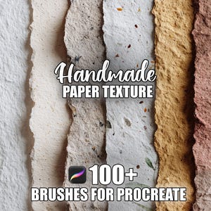 100+ Handmade Paper Texture Procreate Pattern Brushes | Seamless Textures Procreate Brushes | Instant Download